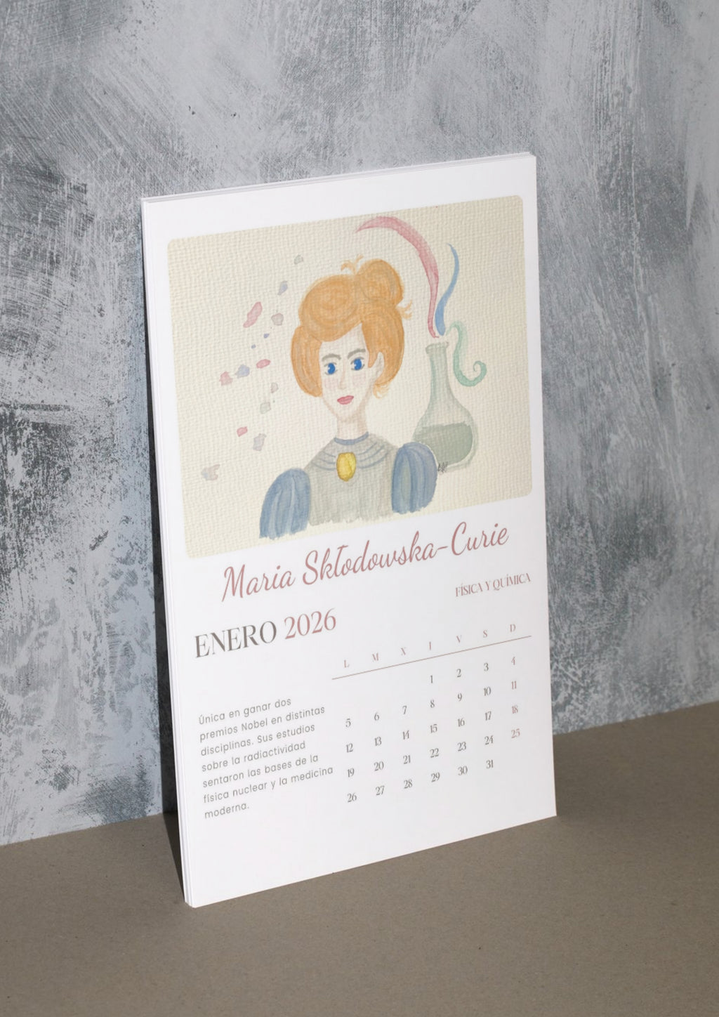 Calendario Mujeres de Ciencia 2026 - Primera Colección, Acuarela - by ProfeSolmar