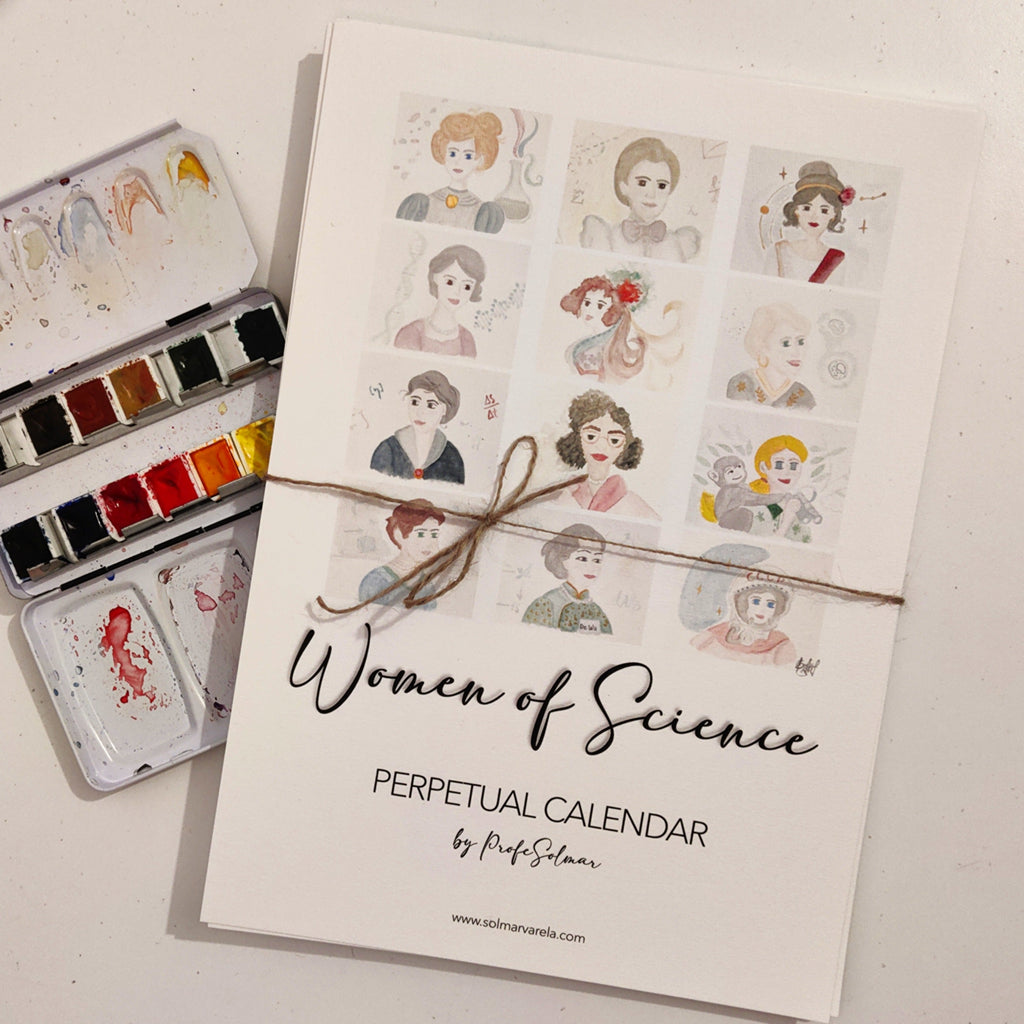 Calendario Perpetuo, Mujeres de Ciencia - Primera Colección, Acuarela - by ProfeSolmar